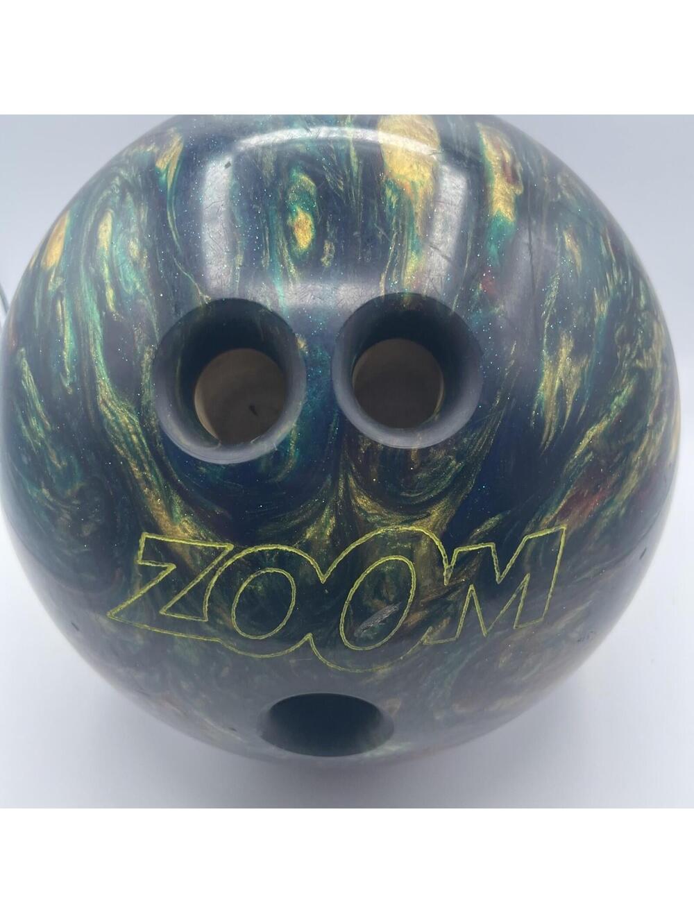 Used Ebonite ZOOM 10 Lb GOLD, Green, and Blue Bowling Ball